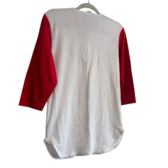Vintage Little League Ringer Tee Red White Baseball Unisex Medium Champion USA - Picture 12 of 13